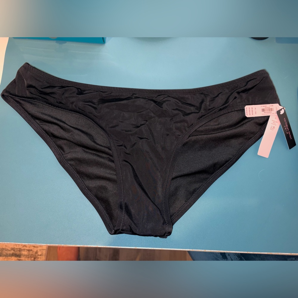 Victoria's Secret Black Ruched Bikini Bottom XL NWT